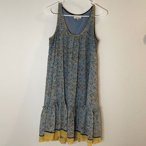 Max Studio Blue & Yellow Midi Dress